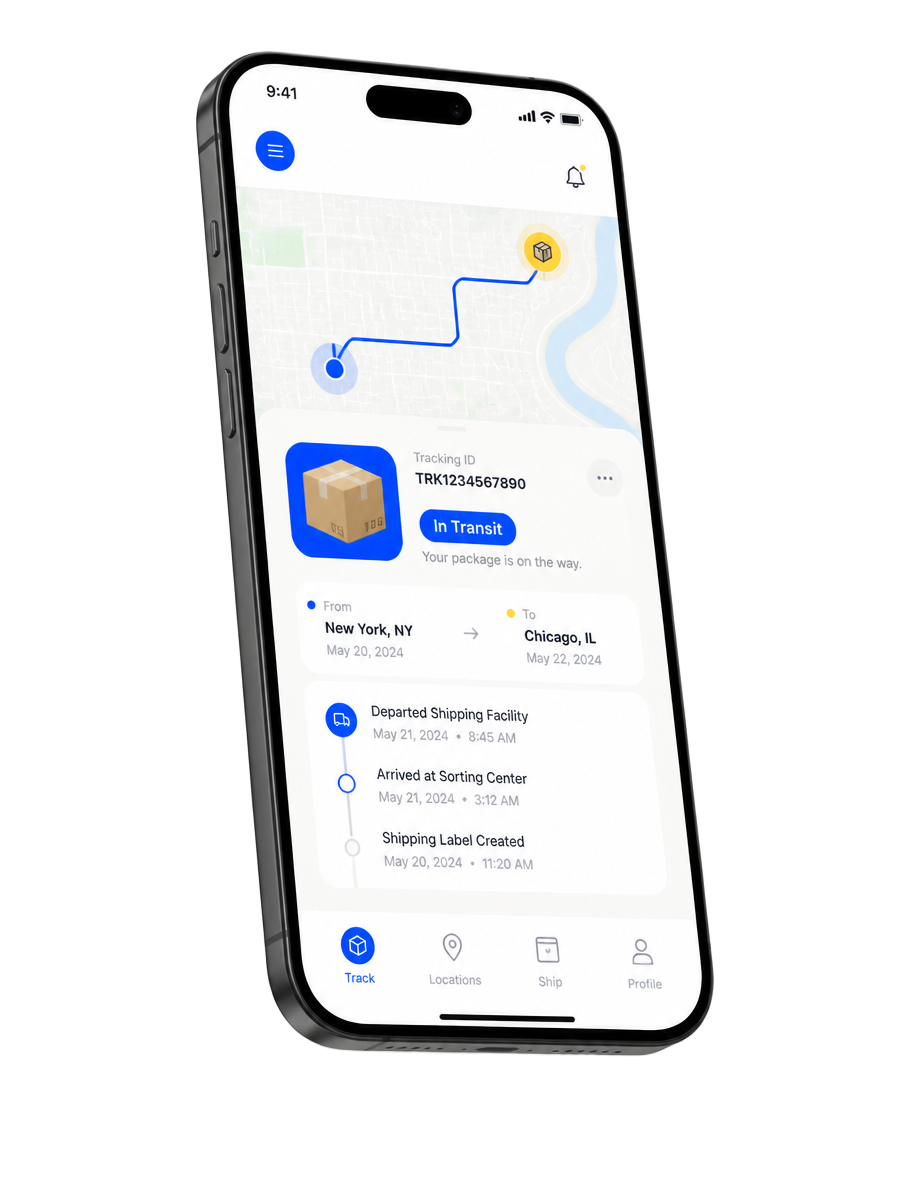 easyPost mobile app preview